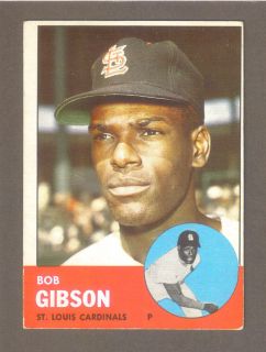 1963 Topps 415 Bob Gibson HOF Cardinals EX $60