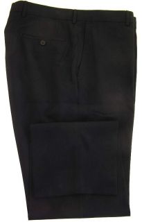 Boss Hugo Boss Mens Navy Flat Front Wool Dress Pants Trousers 36x33 