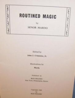 Vintage Magic Trick Booklet Senor Mardo Routined Magic