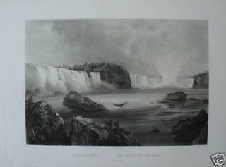 Niagara Falls 1841 Bodmer Ackermann Original Print