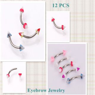   Stud Nails Cone Barbell Bars Body Piercing Eyebrow Jewelry