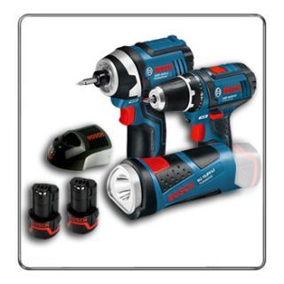 Bosch 10 8V Lithium ion Cordless Drill Impact Driver 3PCE Combo Kit 