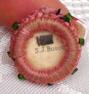 Lovely Antique St Joannes Bosco Crochet Beaded Relic