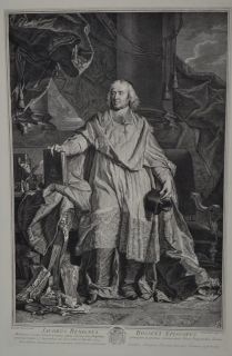   Imbert Drevet, after Hyacinthe Rigaud Portrait of Bossuet. Engraving