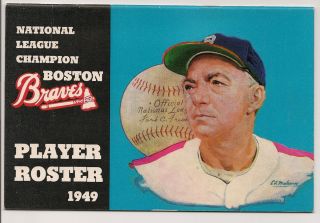 1949 Boston Braves Media Guide Player Roster Book Gem