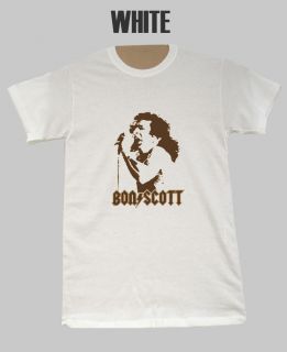  Bon Scott ACDC Rock Group White Shirt