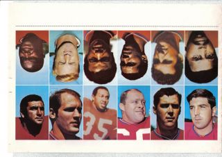 1969 Glendale Stamps Uncut Sheet Boston Patriots Whalen Cappelletti 