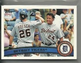 2011 Topps (33) Card Detroit Tigers Team Set Series 1,2 & Update Qty 