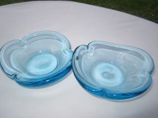 BOMBAY SAPPHIRE BLUE ART GLASS JAM BOWLS CANDLE CUP HOLDERS