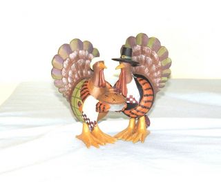 Williraye Thanksgiving Mr. & Mrs. Turkey w/ Pie Figurine Sweetie Pies 