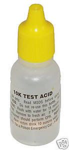 Bottle 10K Gold Test Testing Acid Precious Metal