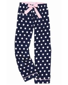   Flannel Pants Navy Blue with White Dots Boxercraft Women Pajamas S 2XL
