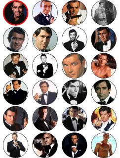 24 x James Bond Edible Rice Paper Cake Toppers