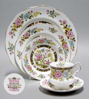    Queens 81 pc for 12 persons English Bone China Dinnerware set Cathay