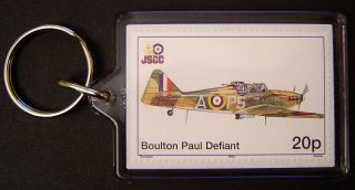 Boulton Paul Defiant Aircraft Stamp Keyring RAF WWII