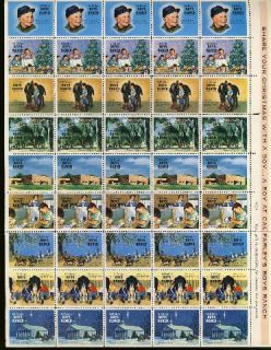 cal farley s boys ranch sheet of christmas stamps 1960s nine different 