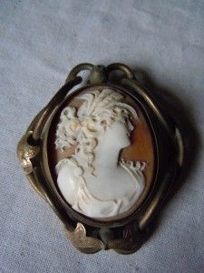 Antique Victorian Swivel Cameo Brooch Photo Mourning Locket