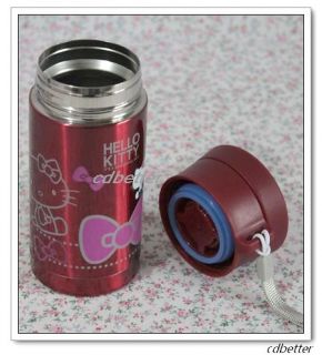   Dark Red Hello Kitty Stainless Steel Vacuum Cup for Kids Boyes