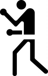 Boxing Stick Figure Logo Decal Sticker