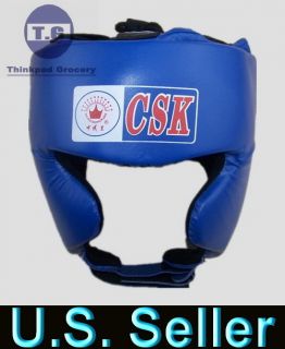   Advanced Headgear Head Gear Training Boxing Kick Protection Gear Blue