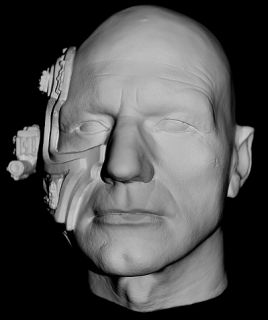 Patrick Stewart as Locutus of Borg Life Mask Lightweight White Resin 