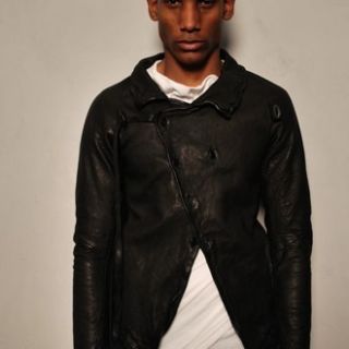 Boris Bidjan Saberi Assymetric Distressed Leather Jacket M II Campaign 