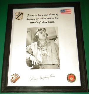Pappy Boyington World War II Reprint Signature Display
