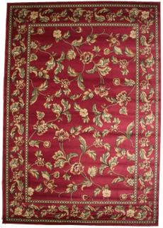 Foot Round Area Rug Rugs New Large Huge Border Claret Red Flowers 