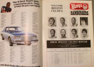 1980 81 Chicago Bulls Boston Celtics Program Larry Bird