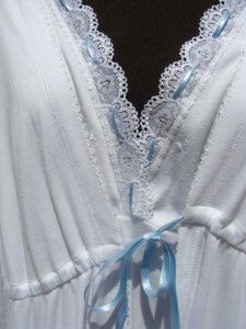 Olian Maternity 3 Piece Nursing Pajama Set Robe Gown Blue Medium Large 