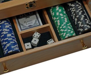 Solid Wood Poker Chip Box New Wooden Poker Set Case Holds 500 Chips 
