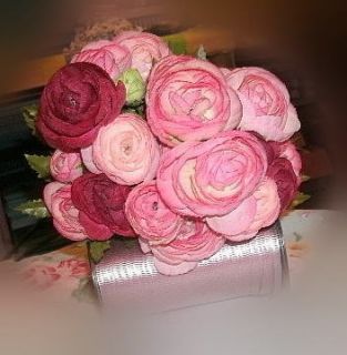 Flower Wedding Bouquet Shades of Pink Ranunculus 13 Floral