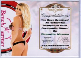 Brandie Moses 2012 Benchwarmer Vegas Baby Gold Foil Auto Signature Hot 