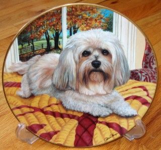 Danbury Mint Lhasa Apso AUTUMN REPOSE Patricia Bourque Dog Plate