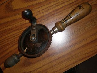 Vintage Stanley Hand Crank Drill 1221 Hand Twist Drill 10 1 2 Antique 
