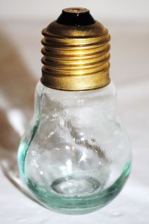   Light Bulb Perfume Bottle Travel Collection Glass w Brass Cap