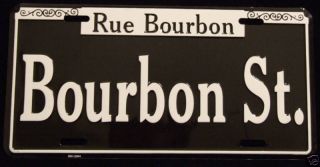 Bourbon Street Car Tag Metal Sign License Plate Orleans