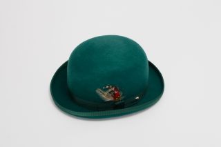 New Mens Dark Green Derby Bowler Wool Hat X Large XL   7 1/2 to 7 5 