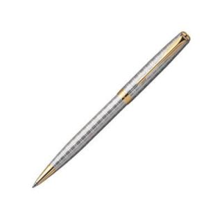 Parker Sonnet Silver Tartan Gold Trim Ballpoint Pen New in Box