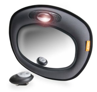 Features of Brica Day and Night Light Musical Auto Mirror, Grey