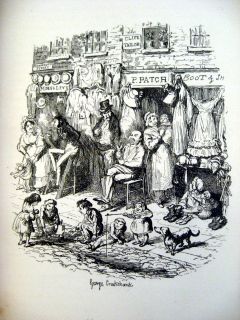 1870 Charles Dickens Sketches by Boz Cruikshank Drawing