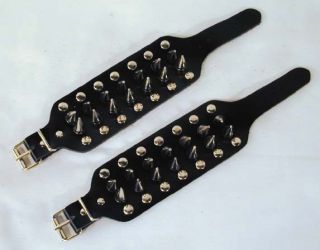 Spike Studded 4 Row Leather Bracelet Spiked Jewelry