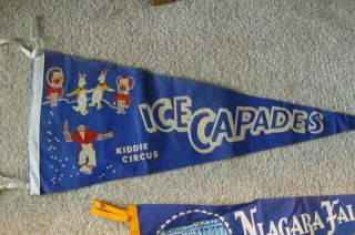Vintage Ice Capades Pennant Kiddie Circus Souvenir Flag