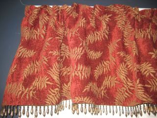 Brentwood Originals Ornate Window Valance Tapestry in Wine Taupe w 