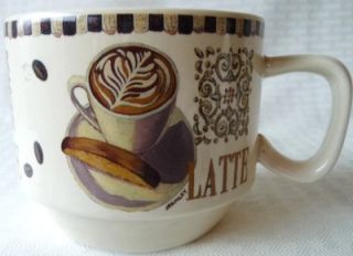 latte coffee mug j brimley cup beans cypress euc