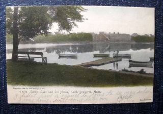 Sunset Lake Ice House South Braintree MA Postcard 1906