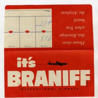 braniff international airways ticket jacket 1950 s