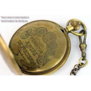 Luxury 100 Brass Copper Antique Mechanical Double Cover Pocket Watch 
