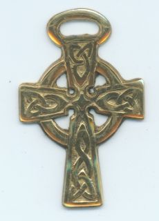 celtic cross horse brass
