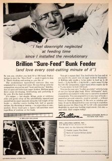 1966 Ad Brillion Iron Works Wisconsin Bunk Feeder Sure Feed Farming 